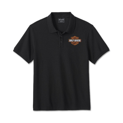 Mens Bar &amp; Shield Polo Shirt - Harley Black