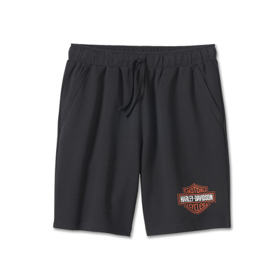 Harley-Davidson Mens Bar &amp; Shield Fleece Shorts - Harley Black - Harley Black