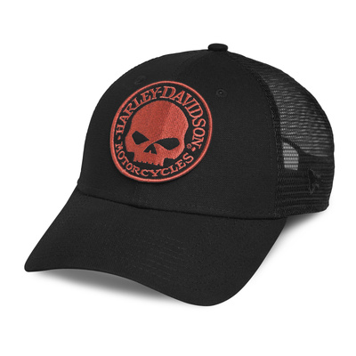 Orange Willie G Skull Adjustable Trucker Hat - Black - OSFM