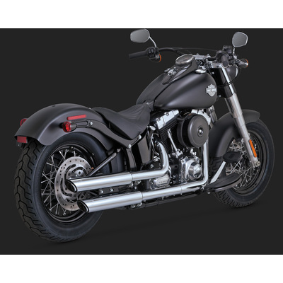 V&amp;H TWIN SLASH 3IN S/O SOFTAIL 07-17 FLS/FLSTN