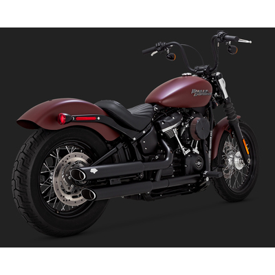 V&amp;H TWIN SLASH 3IN S/O BLK SOFTAIL 18-20 (EXC FXFB/FLDE/FLHC-ALL)