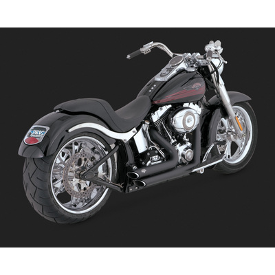 Vance &amp; Hines 1986-2011 Softail Black Shortshot Staggered Exhaust System